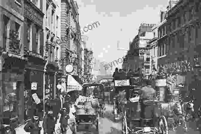 A Bustling Victorian Street Scene Under The Quilt Of Night