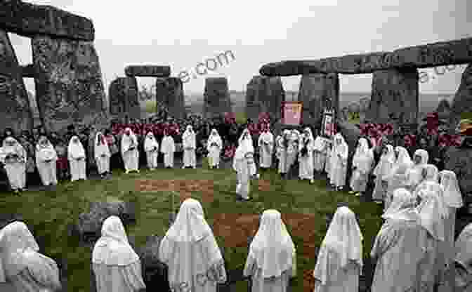 A Group Of Druids Performing A Ritual Within A Stone Circle, Its Monolithic Pillars Reaching Toward The Heavens. The Lost Wisdom Of The Druids: Beyond The Triple Spiral