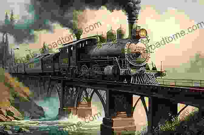 Steam Train Crossing A Bridge, Representing The Advancement In Transportation During The 20th Century The Shock Of The Old: Technology And Global History Since 1900